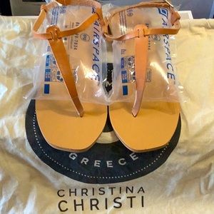 Christina Christi Greek Leather Sandals.
